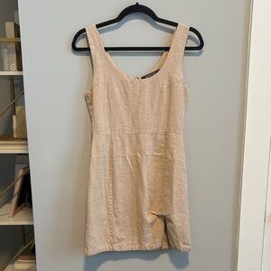 Jondie Boutique Oliveaceous Sleeveless Linen Dress with Slit